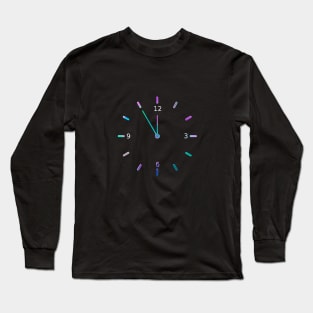 Clock Time Clock Life Present Moment Chrome Graphic Long Sleeve T-Shirt